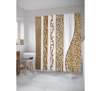 Штора (занавеска) для ванной JoyArty "Народные орнаменты" из сатена, 180х200 см с крючками, sc_55116