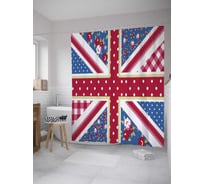 Штора (занавеска) для ванной JoyArty из сатена, 180х200 см с крючками, sc_35854