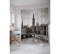 Штора (занавеска) для ванной JoyArty "День и ночь" из сатена, 180х200 см с крючками, sc_38174