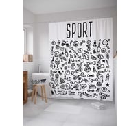 Штора (занавеска) для ванной JoyArty из сатена, 180х200 см с крючками, sc_36908