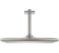 Набор Grohe верхний душ Rainshower 310 Mono, квадратный, 1 режим струи, 9.5 л/мин и потолочный душевой кронштейн 142 мм, суперсталь 26566DC0