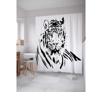 Штора (занавеска) для ванной JoyArty из сатена, 180х200 см с крючками, sc_38668