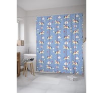 Штора (занавеска) для ванной JoyArty "Аттракционные лошадки" из сатена, 180х200 см с крючками, sc_52414
