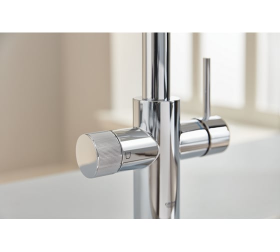 Смеситель для кухонной мойки GROHE Blue Pure Minta с функцией фильтрации, без фильтра в комплекте, хром 30588000