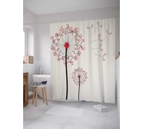 Штора (занавеска) для ванной JoyArty из сатена, 180х200 см с крючками, sc_4261