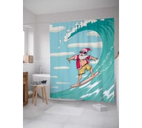 Штора (занавеска) для ванной JoyArty "Винтажный кабриолет" из сатена, 180х200 см с крючками, sc_36352