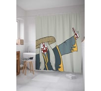 Штора (занавеска) для ванной JoyArty из сатена, 180х200 см с крючками, sc_37826