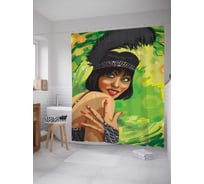 Штора (занавеска) для ванной JoyArty из сатена, 180х200 см с крючками, sc_32895