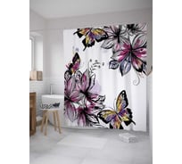 Штора (занавеска) для ванной JoyArty из сатена, 180х200 см с крючками, sc_32900