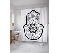 Штора (занавеска) для ванной JoyArty из сатена, 180х200 см с крючками, sc_38624