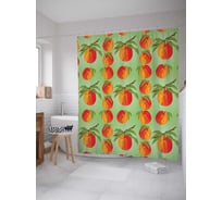 Штора (занавеска) для ванной JoyArty "Символы здоровья" из сатена, 180х200 см с крючками, sc_36967