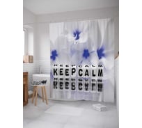 Штора (занавеска) для ванной JoyArty "Кубики и цветок" из сатена, 180х200 см с крючками, sc_4621