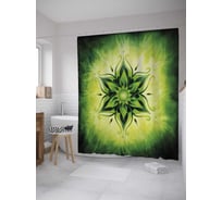 Штора (занавеска) для ванной JoyArty "Зеленый цветок жизни" из сатена, 180х200 см с крючками, sc_35458