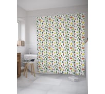 Штора (занавеска) для ванной JoyArty "Осенние листья" из сатена, 180х200 см с крючками, sc_60022