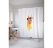 Штора (занавеска) для ванной JoyArty из сатена, 180х200 см с крючками, sc_53958