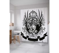 Штора (занавеска) для ванной JoyArty "Коронация прицессы" из сатена, 180х200 см с крючками, sc_33604