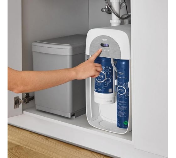 Смеситель для кухонной мойки GROHE Blue Home с системой фильтрации, охлаждения и газирования воды, Wi-Fi, хром () 31454001
