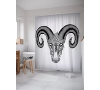 Штора (занавеска) для ванной JoyArty из сатена, 180х200 см с крючками, sc_58981