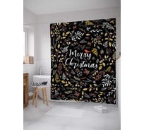Штора (занавеска) для ванной JoyArty "С Рождеством" из сатена, 180х200 см с крючками, sc_37167