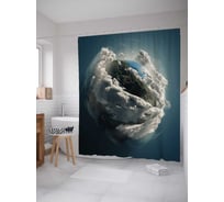 Штора (занавеска) для ванной JoyArty "Стратосфера" из сатена, 180х200 см с крючками, sc_37978