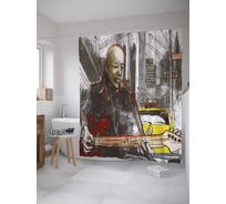 Штора (занавеска) для ванной JoyArty "Сладкая клубника" из сатена, 180х200 см с крючками, sc_47768