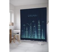 Штора (занавеска) для ванной JoyArty "Мороженое винтаж" из сатена, 180х200 см с крючками, sc_36332