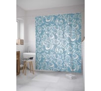 Штора (занавеска) для ванной JoyArty "Плакат мороженого" из сатена, 180х200 см с крючками, sc_36330