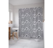 Штора (занавеска) для ванной JoyArty из сатена, 180х200 см с крючками, sc_58131