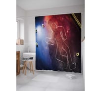 Штора (занавеска) для ванной JoyArty "Место убийства" из сатена, 180х200 см с крючками, sc_38285