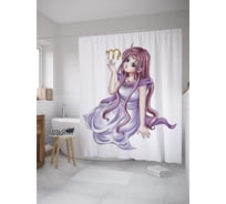 Штора (занавеска) для ванной JoyArty из сатена, 180х200 см с крючками, sc_60193