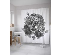 Штора (занавеска) для ванной JoyArty из сатена, 180х200 см с крючками, sc_35937