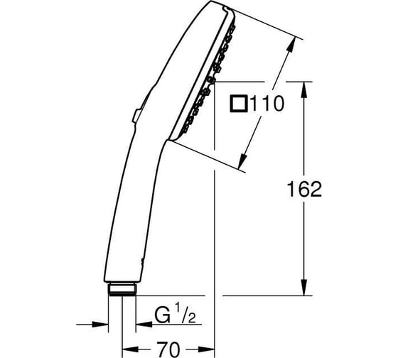 Ручной душ GROHE Tempesta Cube 110, 13.5 л/мин, 2 режима, хром 27571003