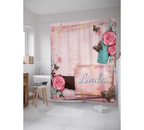 Штора (занавеска) для ванной JoyArty "Валентинка Линда" из сатена, 180х200 см с крючками, sc_4463
