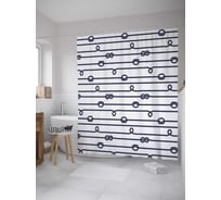 Штора (занавеска) для ванной JoyArty "Морские узлы" из сатена, 180х200 см с крючками, sc_33444