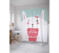 Штора (занавеска) для ванной JoyArty "Пожелание наив" из сатена, 180х200 см с крючками, sc_38555