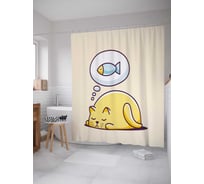 Штора (занавеска) для ванной JoyArty из сатена, 180х200 см с крючками, sc_38558