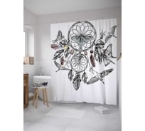 Штора (занавеска) для ванной JoyArty "Манящий оберег" из сатена, 180х200 см с крючками, sc_33009