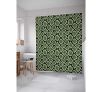 Штора (занавеска) для ванной JoyArty "Змеиная чешуя" из сатена, 180х200 см с крючками, sc_51584