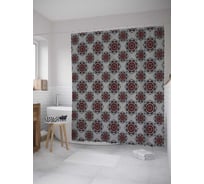 Штора (занавеска) для ванной JoyArty "Монотонные цветы" из сатена, 180х200 см с крючками, sc_33466