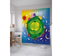 Штора (занавеска) для ванной JoyArty из сатена, 180х200 см с крючками, sc_37982