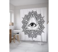 Штора (занавеска) для ванной JoyArty из сатена, 180х200 см с крючками, sc_39145