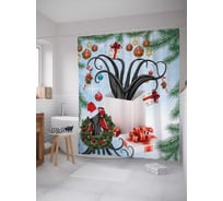 Штора (занавеска) для ванной JoyArty из сатена, 180х200 см с крючками, sc_5775