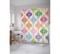 Штора (занавеска) для ванной JoyArty "Красочные фонарики" из сатена, 180х200 см с крючками, sc_5921