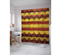 Штора (занавеска) для ванной JoyArty "Зигзаги солнца" из сатена, 180х200 см с крючками, sc_4333