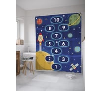 Штора (занавеска) для ванной JoyArty "Цифры на экране" из сатена, 180х200 см с крючками, sc_55278