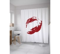 Штора (занавеска) для ванной JoyArty "Винтажный поцелуй" из сатена, 180х200 см с крючками, sc_32605