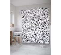 Штора (занавеска) для ванной JoyArty "Музыкальные символы" из сатена, 180х200 см с крючками, sc_52509