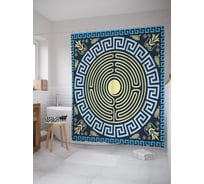 Штора (занавеска) для ванной JoyArty из сатена, 180х200 см с крючками, sc_53987