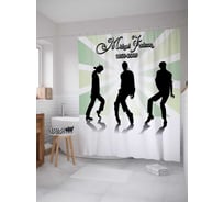 Штора (занавеска) для ванной JoyArty "Майкл Джексон" из сатена, 180х200 см с крючками, sc_37511