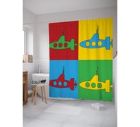 Штора (занавеска) для ванной JoyArty "Морское приветствие" из сатена, 180х200 см с крючками, sc_58791